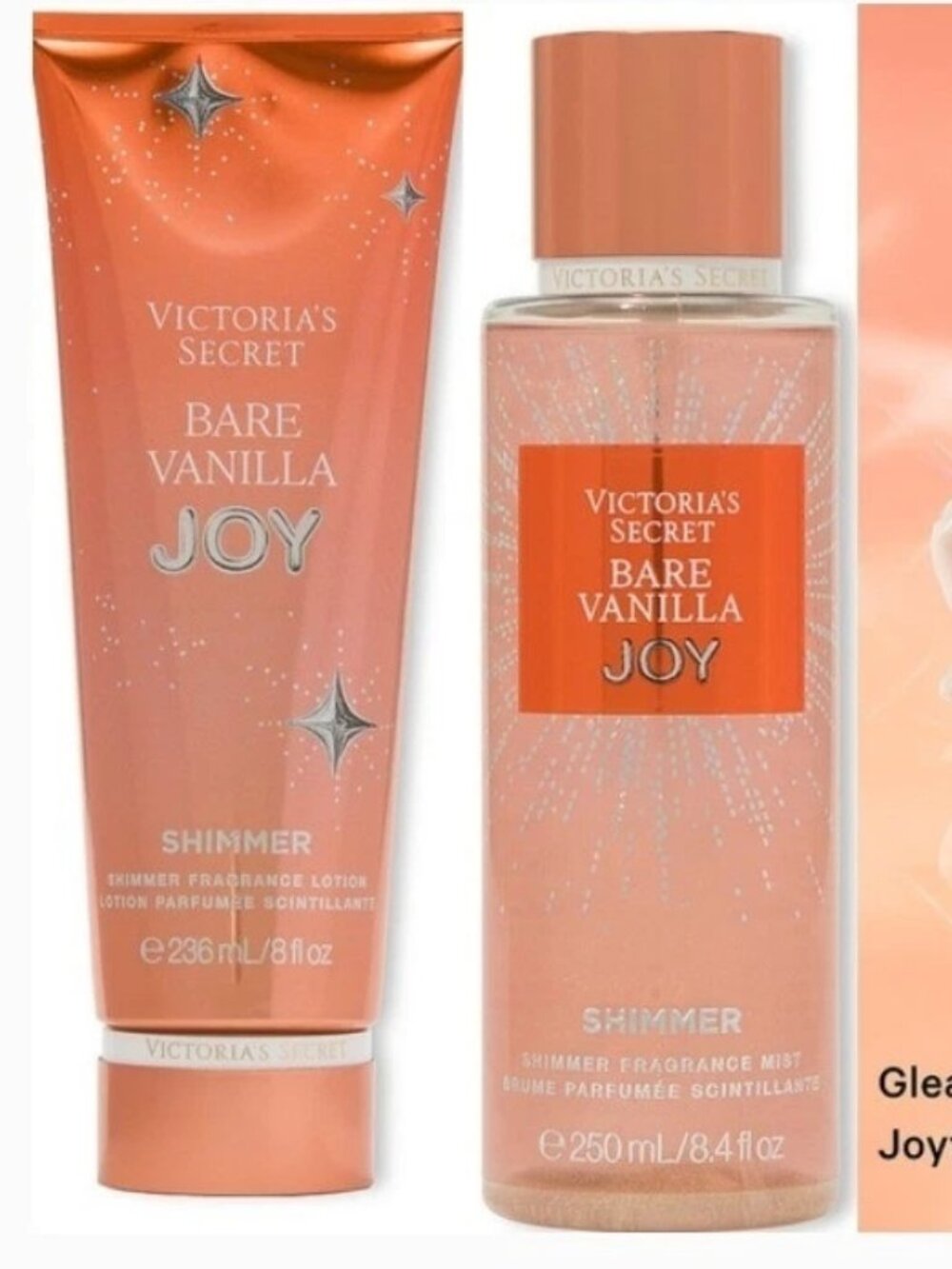 VS Bare Vanilla Joy Shimmer Fragrance Lotion & Body Mist - NWT